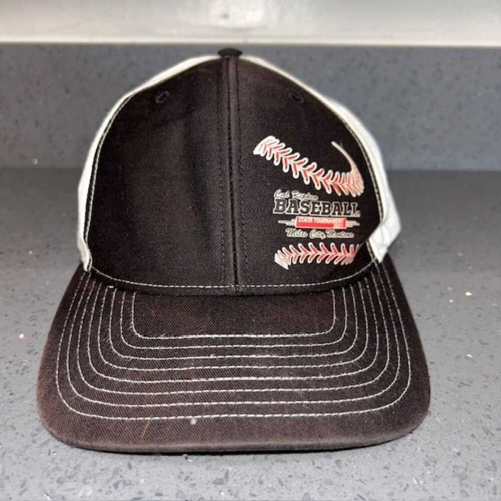Ripken Baseball Hat Cap Snap Back White Black Mens Baseball State Tournament
